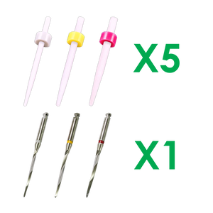 SK-8012 15 Super Fiber Posts, 5 each Ø1.10, 1.35, 1.47mm & 3 Matching Drills
