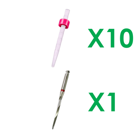 SD-9147 10 Super Fiber Posts (Serrated) Ø1.47mm & 1 Matching Drill